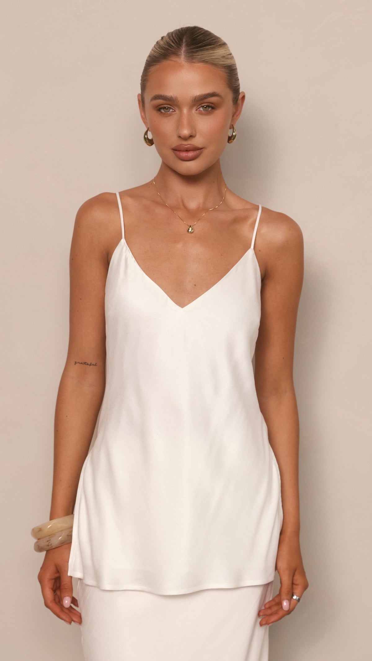 Clara Longline Top - White