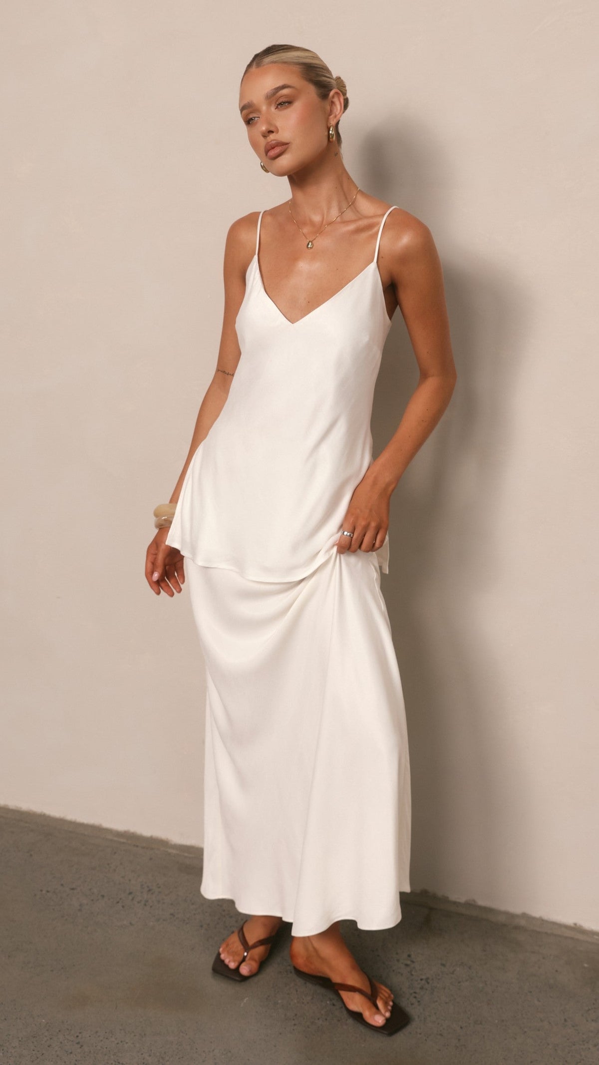 Clara Longline Top - White