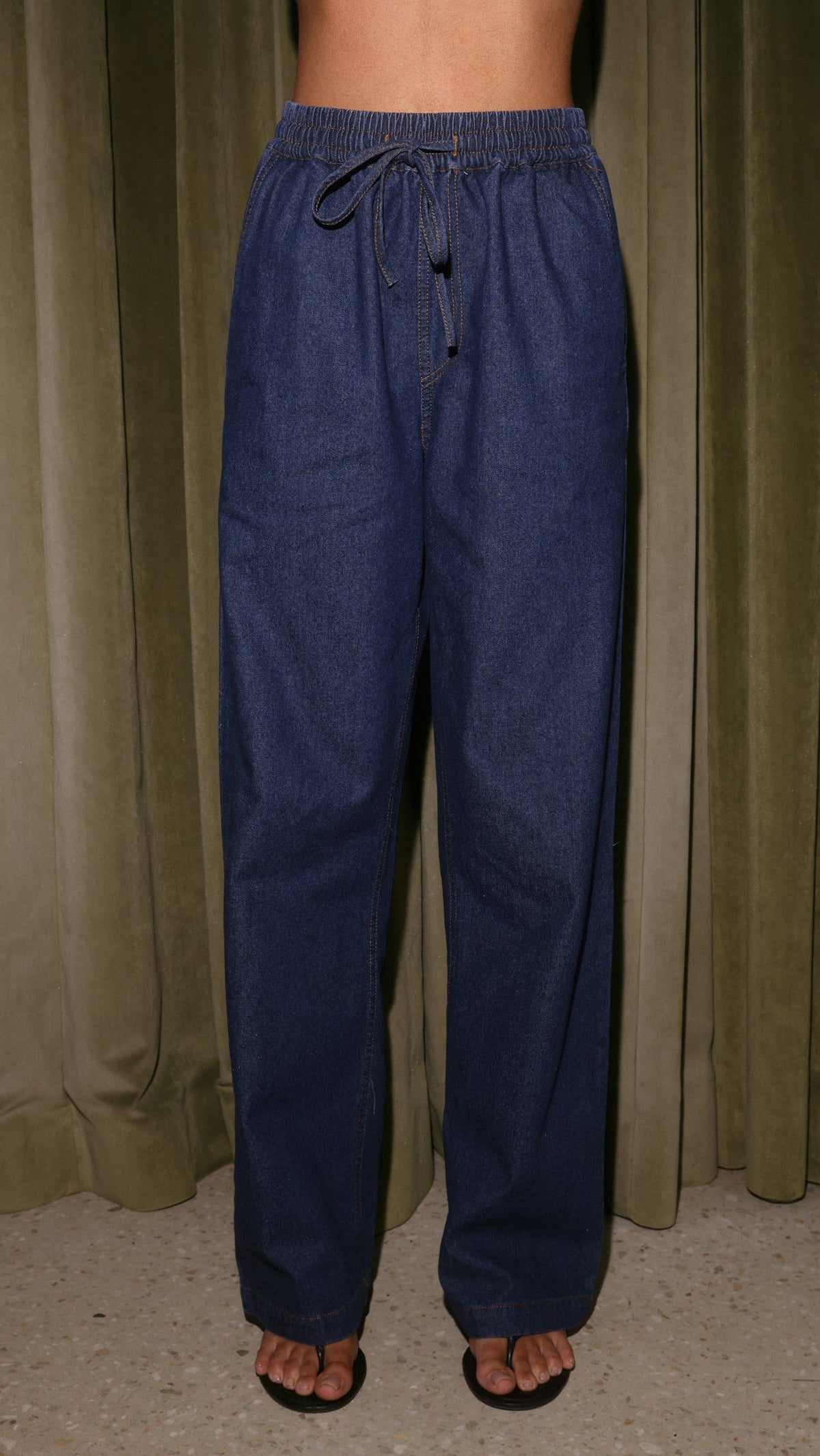 Zenia Denim Pants - Dark Blue