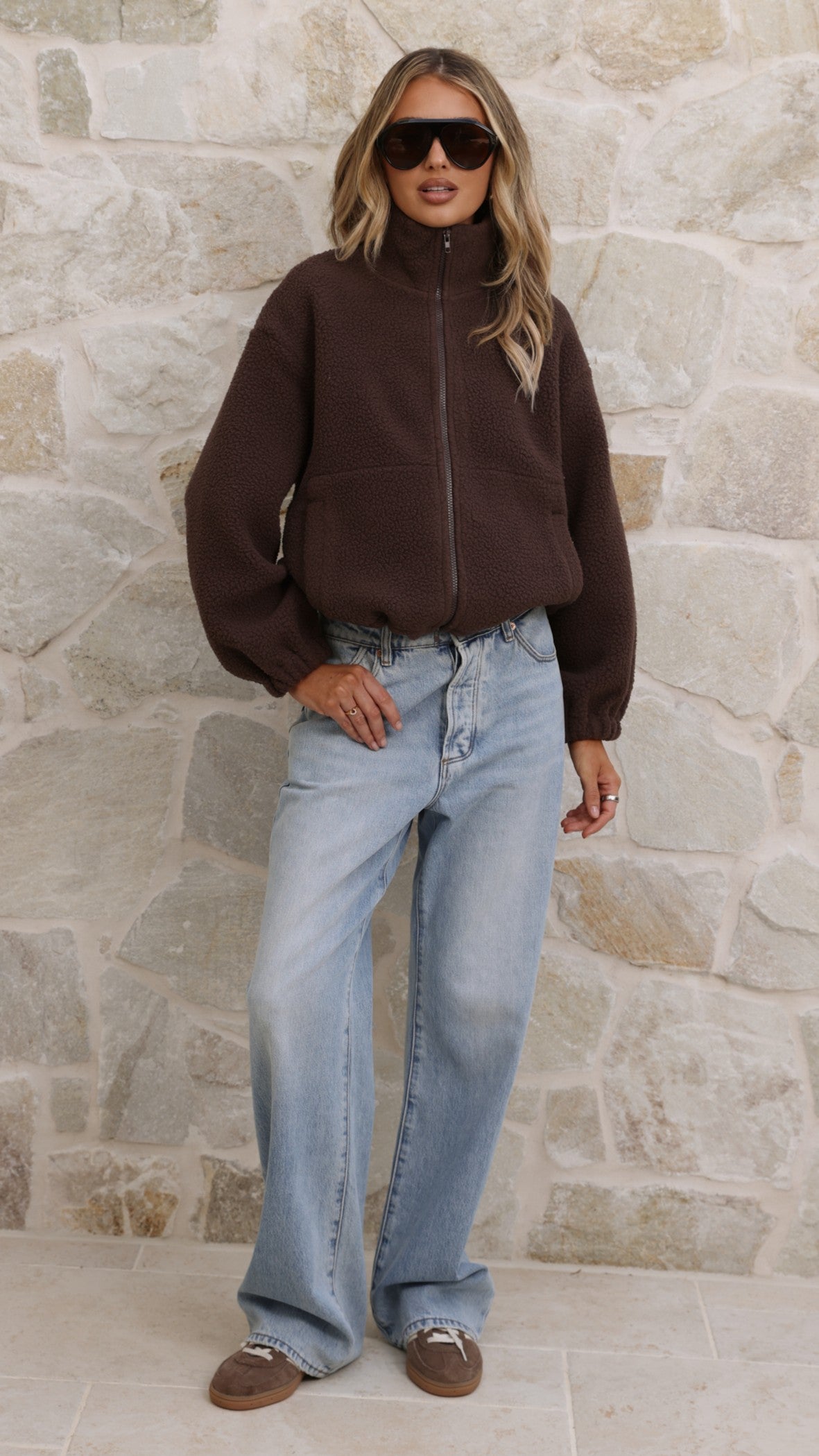 Maisie Teddy Jacket - Chocolate