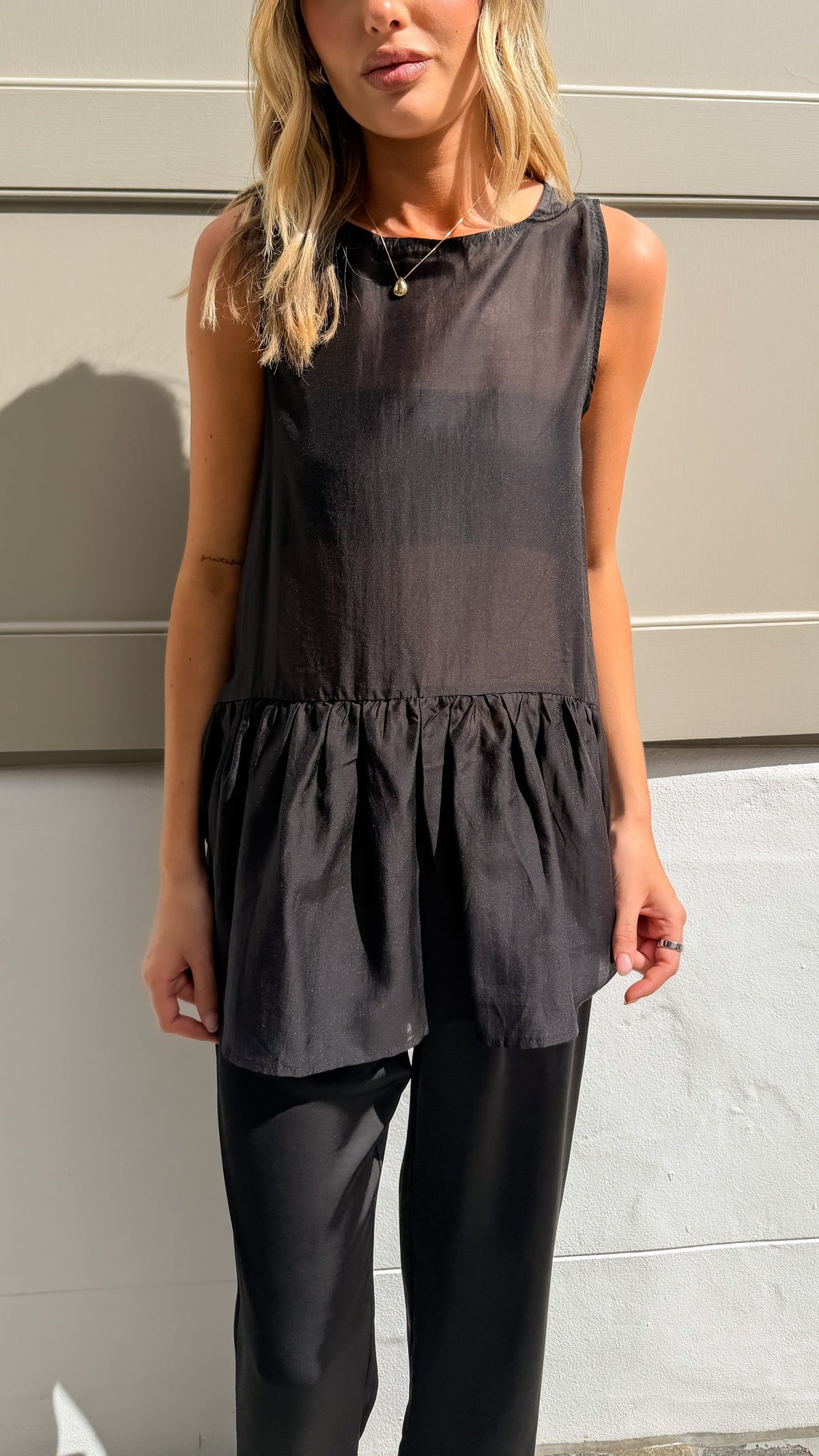 Millie Sheer Top - Black