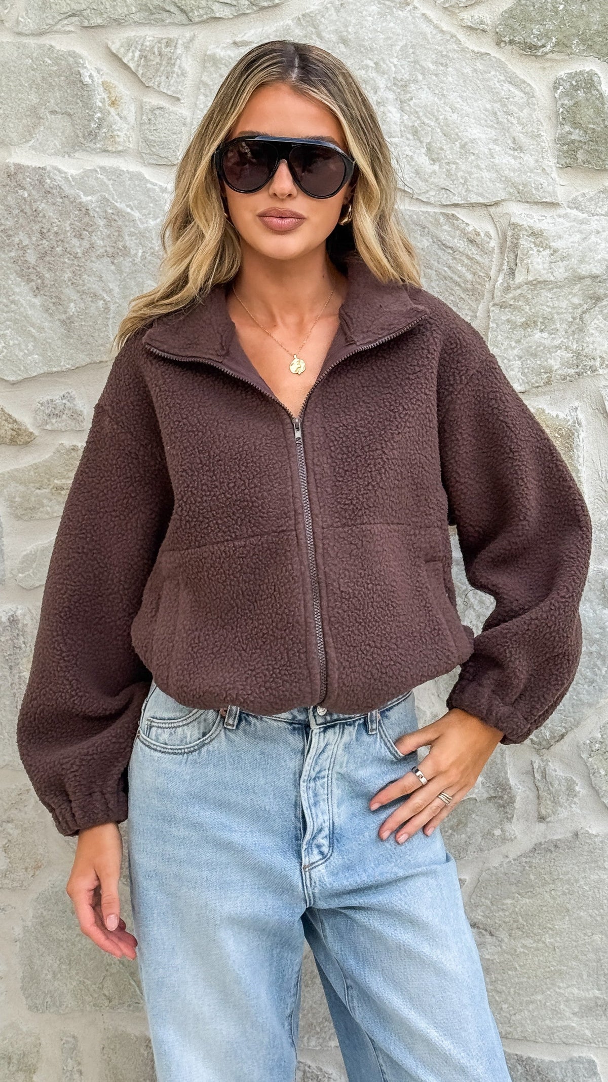 Maisie Teddy Jacket - Chocolate