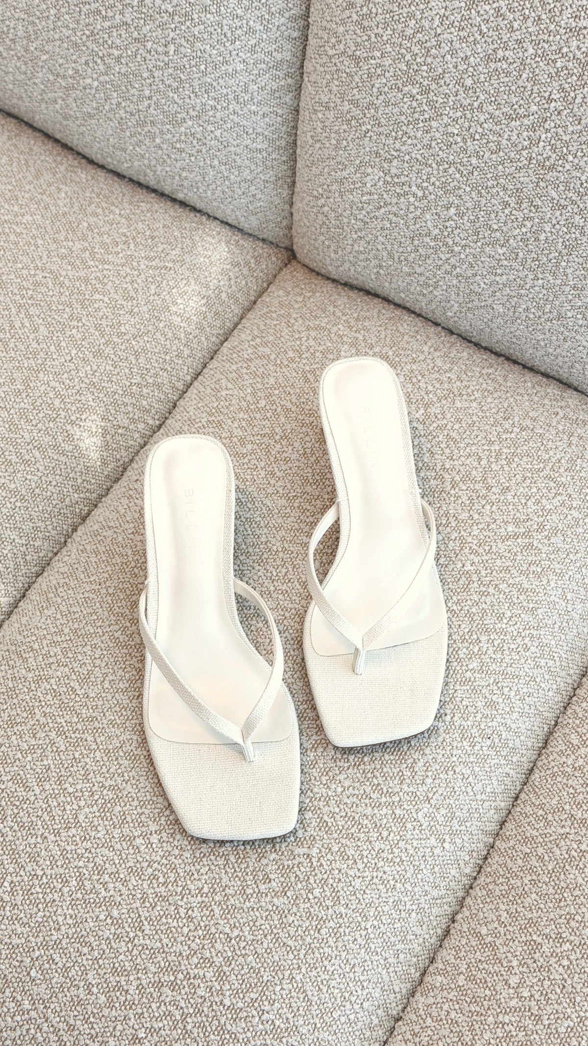 Madina Heel - Cream Linen