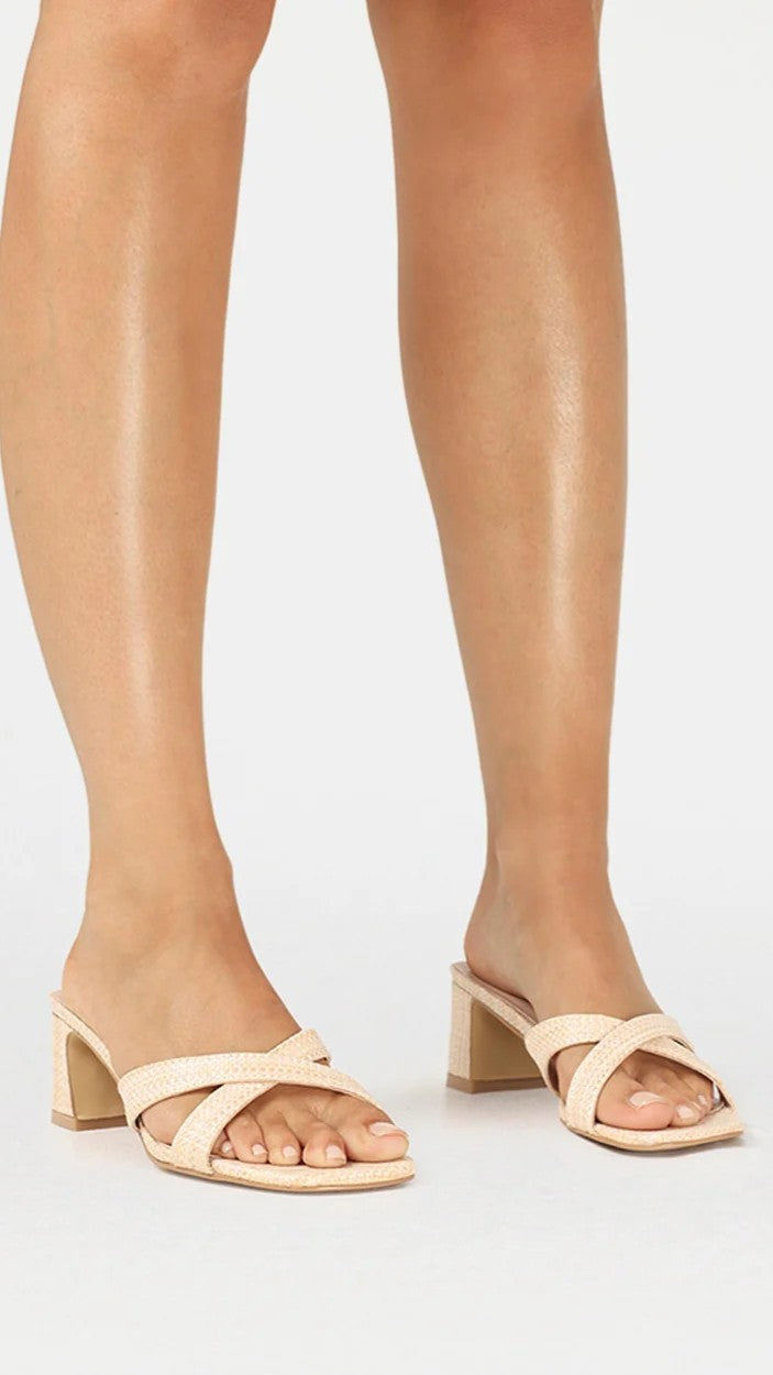 Devina Heel - Natural Raffia